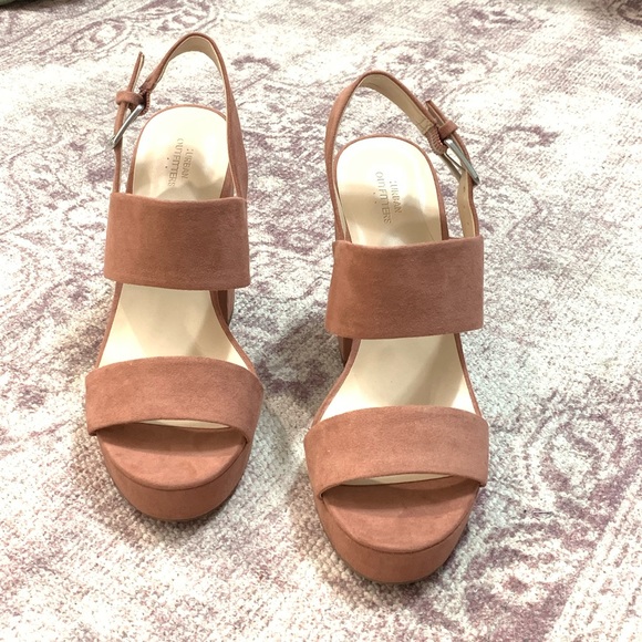 blush pink block heels